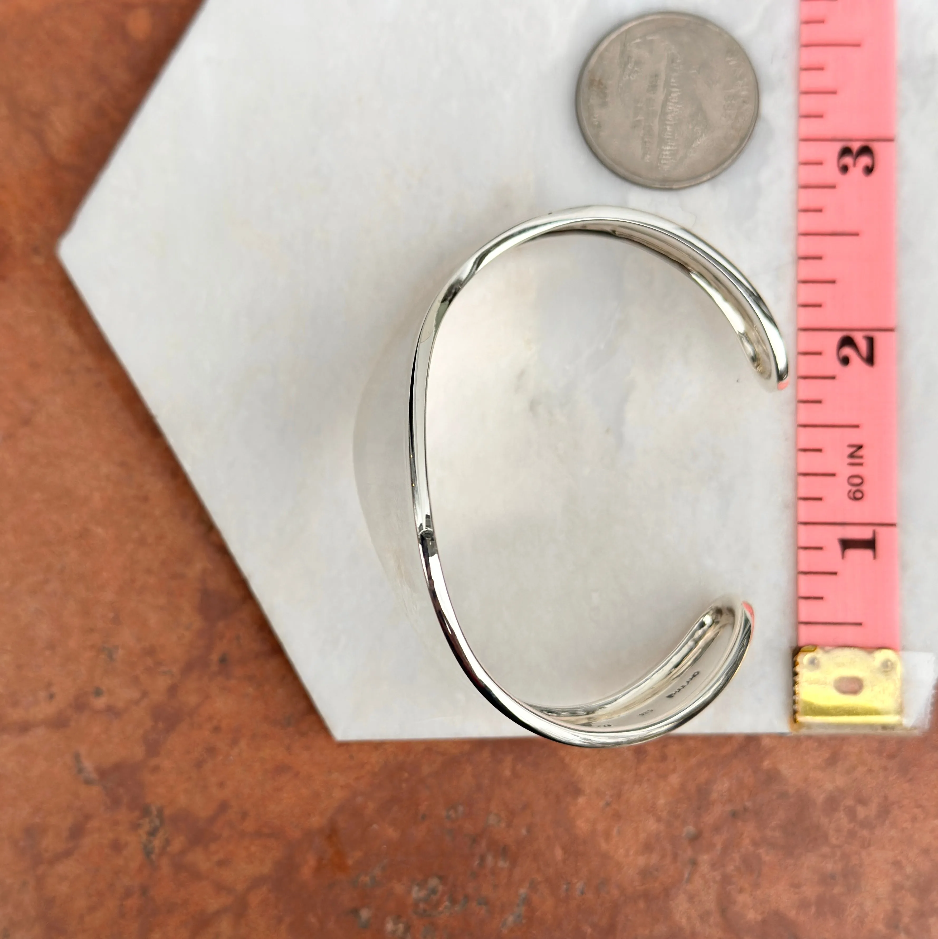 Sterling Silver Wave Design Cuff Bracelet
