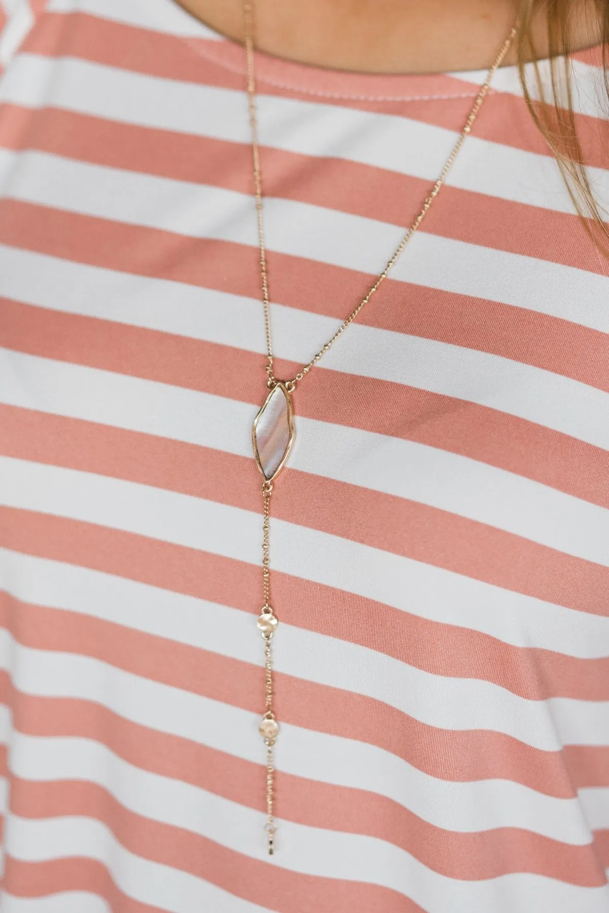 Stone Lariat Necklace