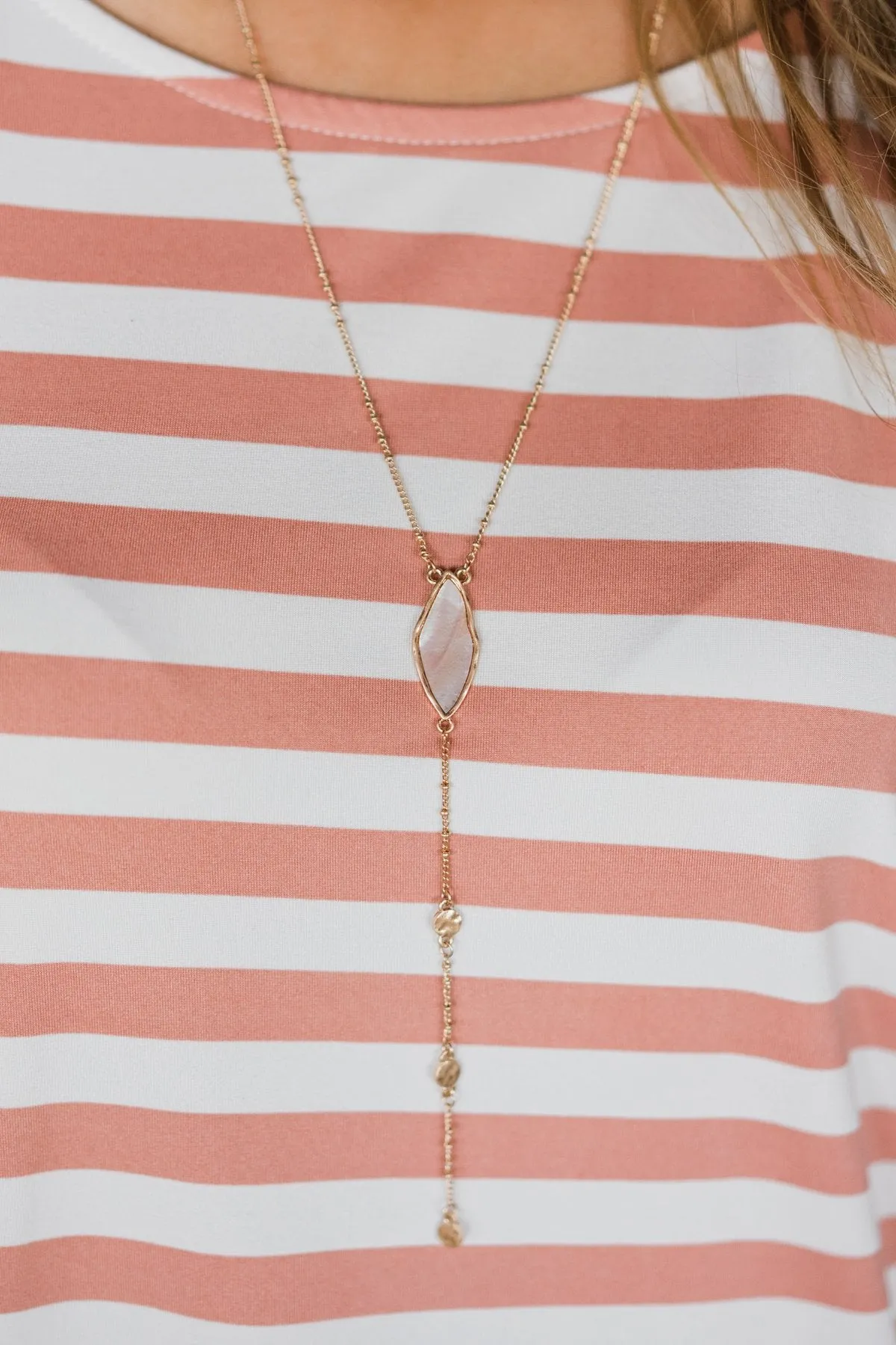 Stone Lariat Necklace