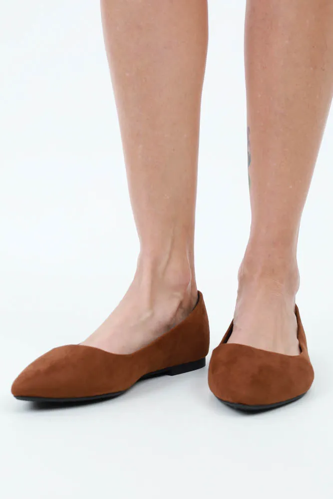 Suede Sleek Point Flats