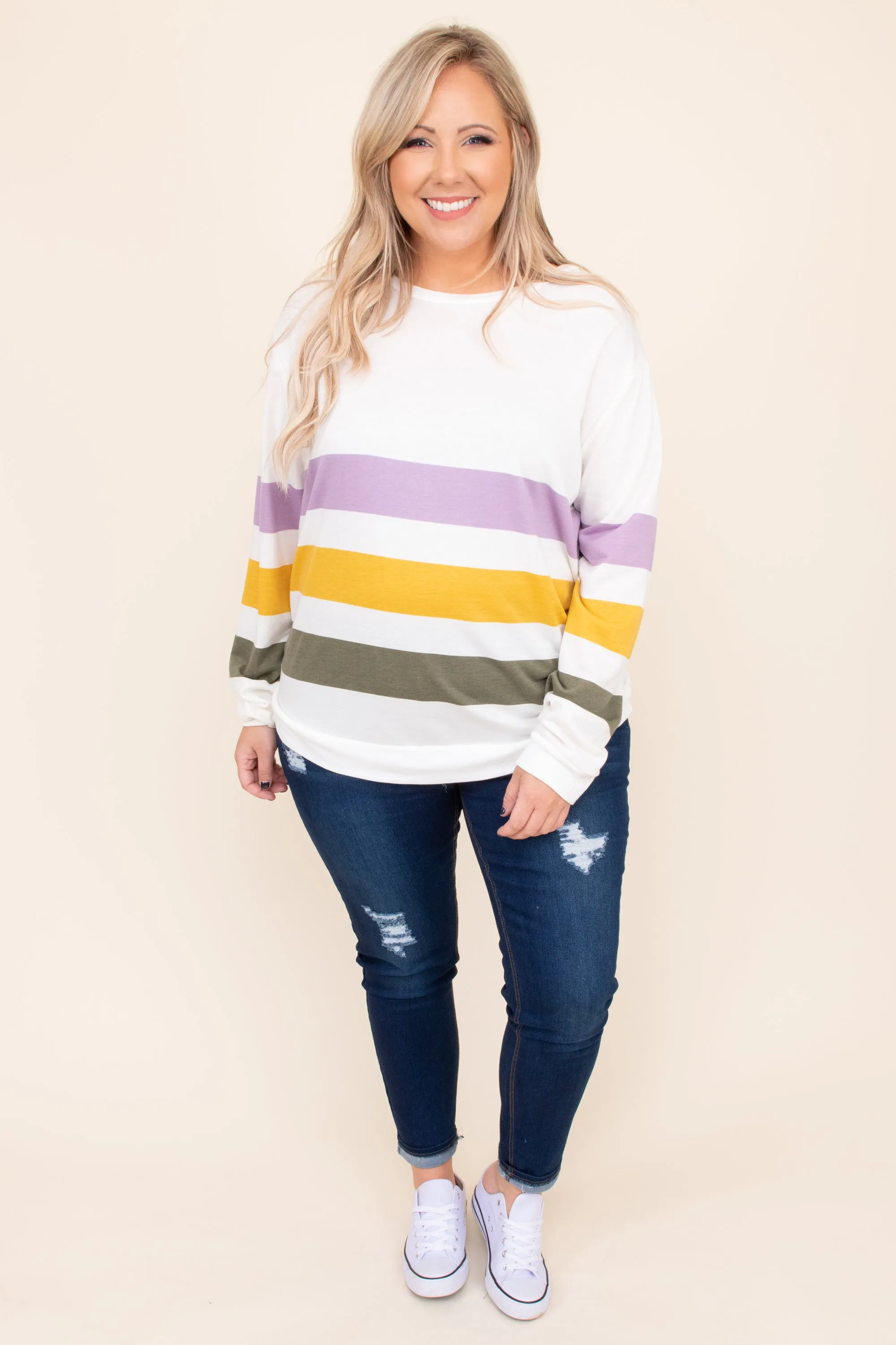 Sunshine State Of Mind Top, Purple-Mustard