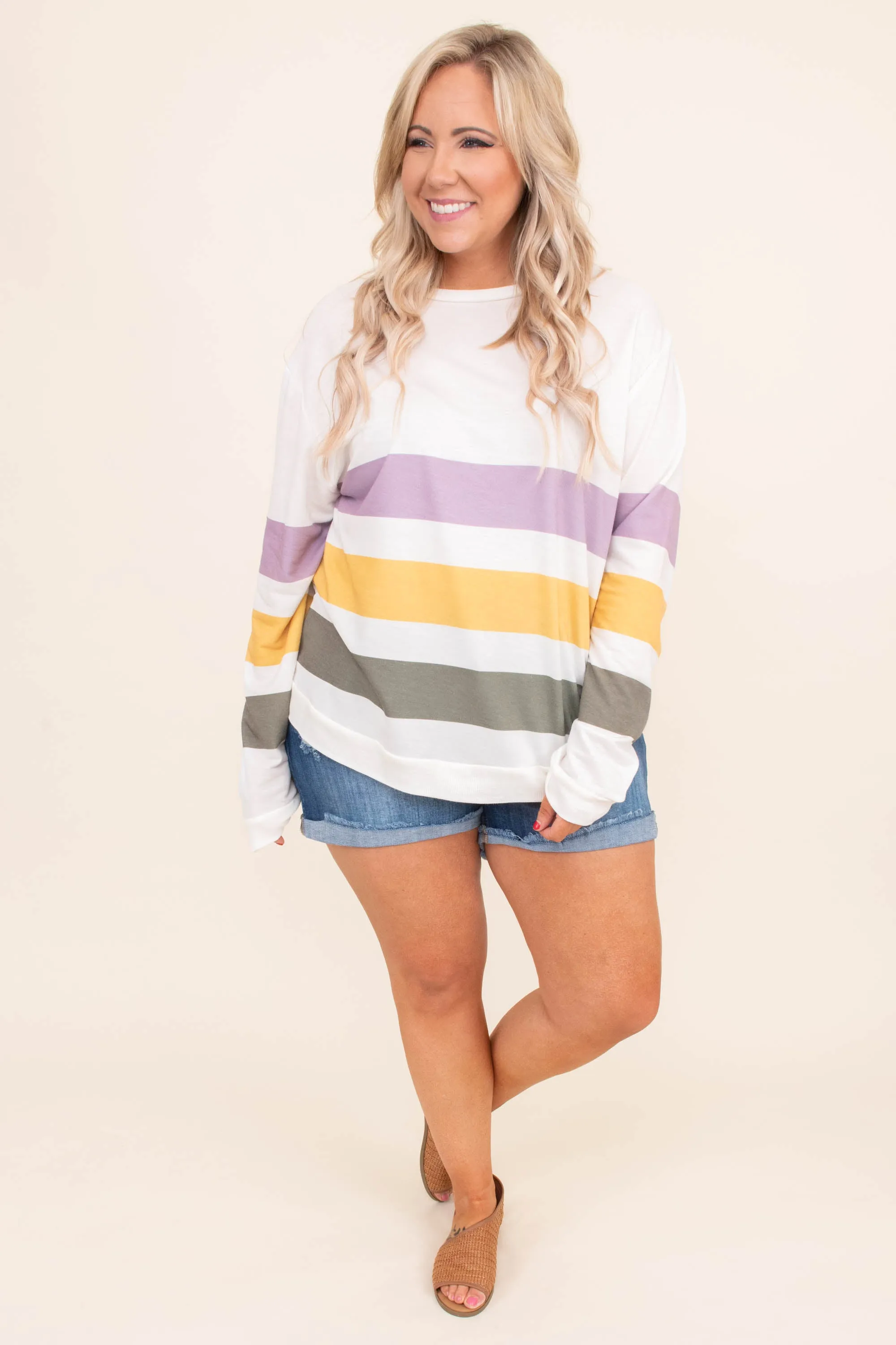 Sunshine State Of Mind Top, Purple-Mustard
