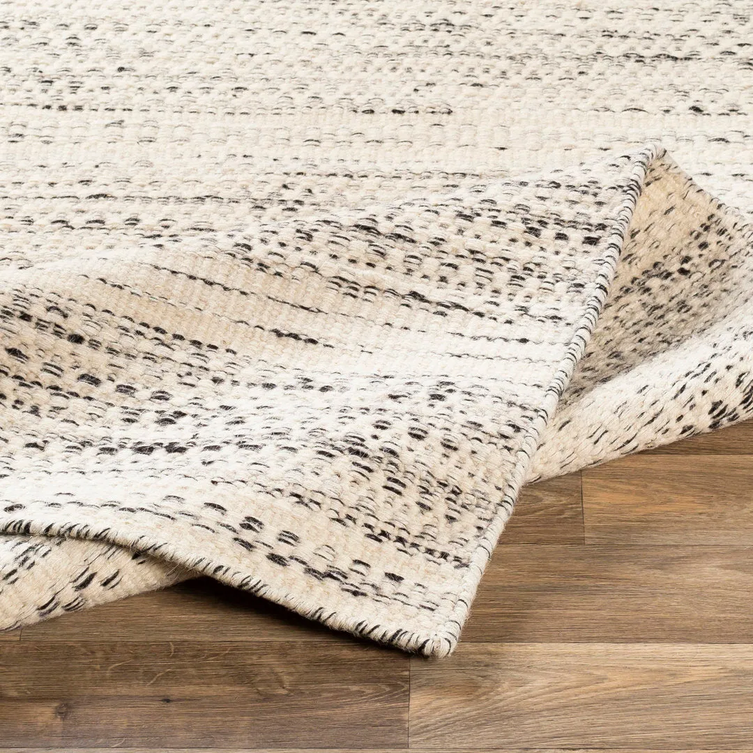 Sylvie Chevron Flatweave Wool Cream/Black Area Rug Kelly Clarkson Home Rug Size: Rectangle 3'6" x 5'6"