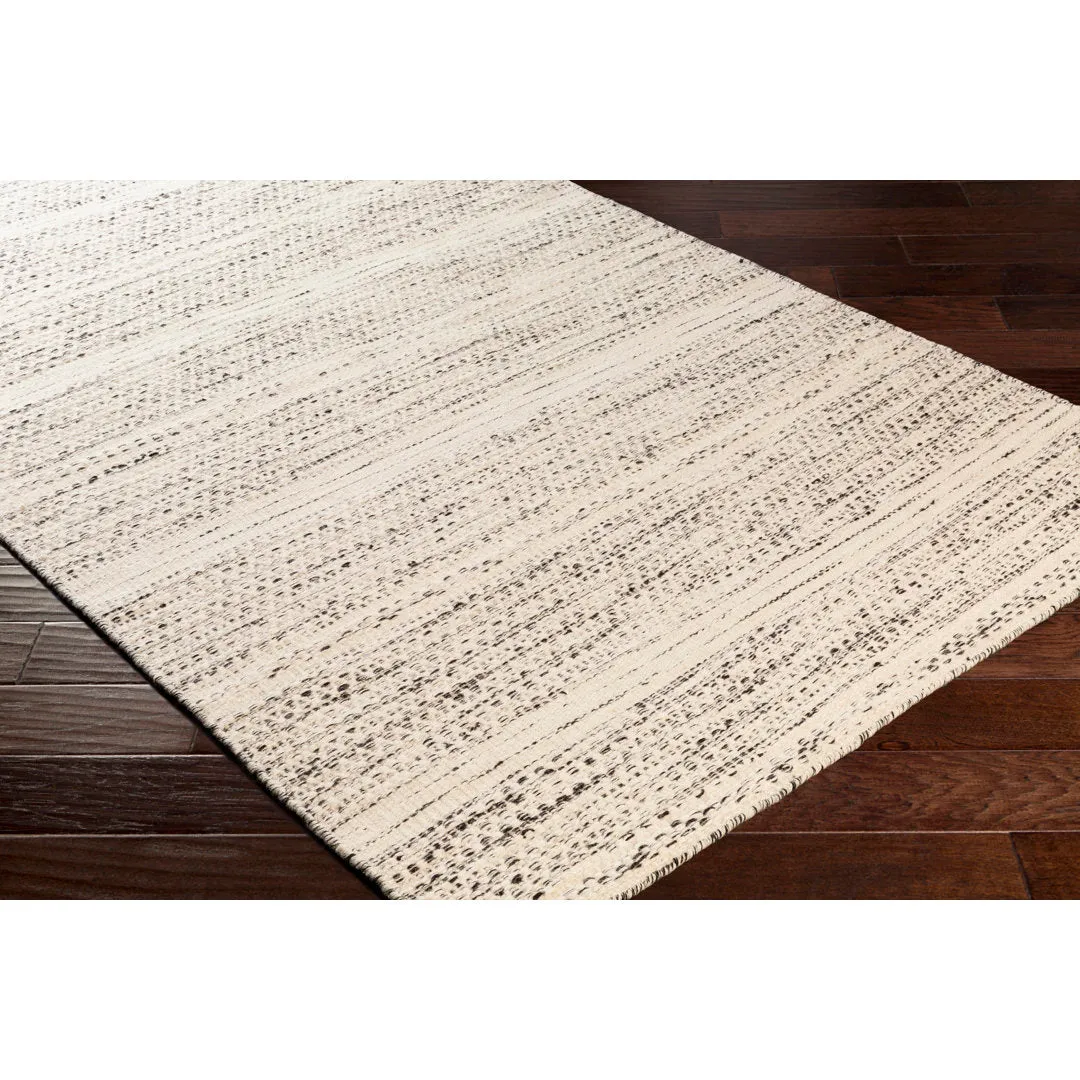 Sylvie Chevron Flatweave Wool Cream/Black Area Rug Kelly Clarkson Home Rug Size: Rectangle 3'6" x 5'6"