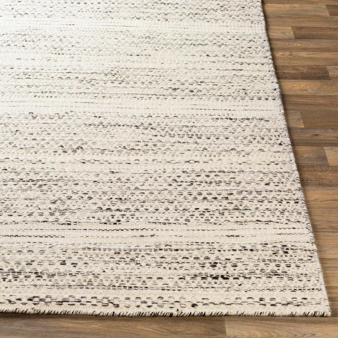 Sylvie Chevron Flatweave Wool Cream/Black Area Rug Kelly Clarkson Home Rug Size: Rectangle 3'6" x 5'6"