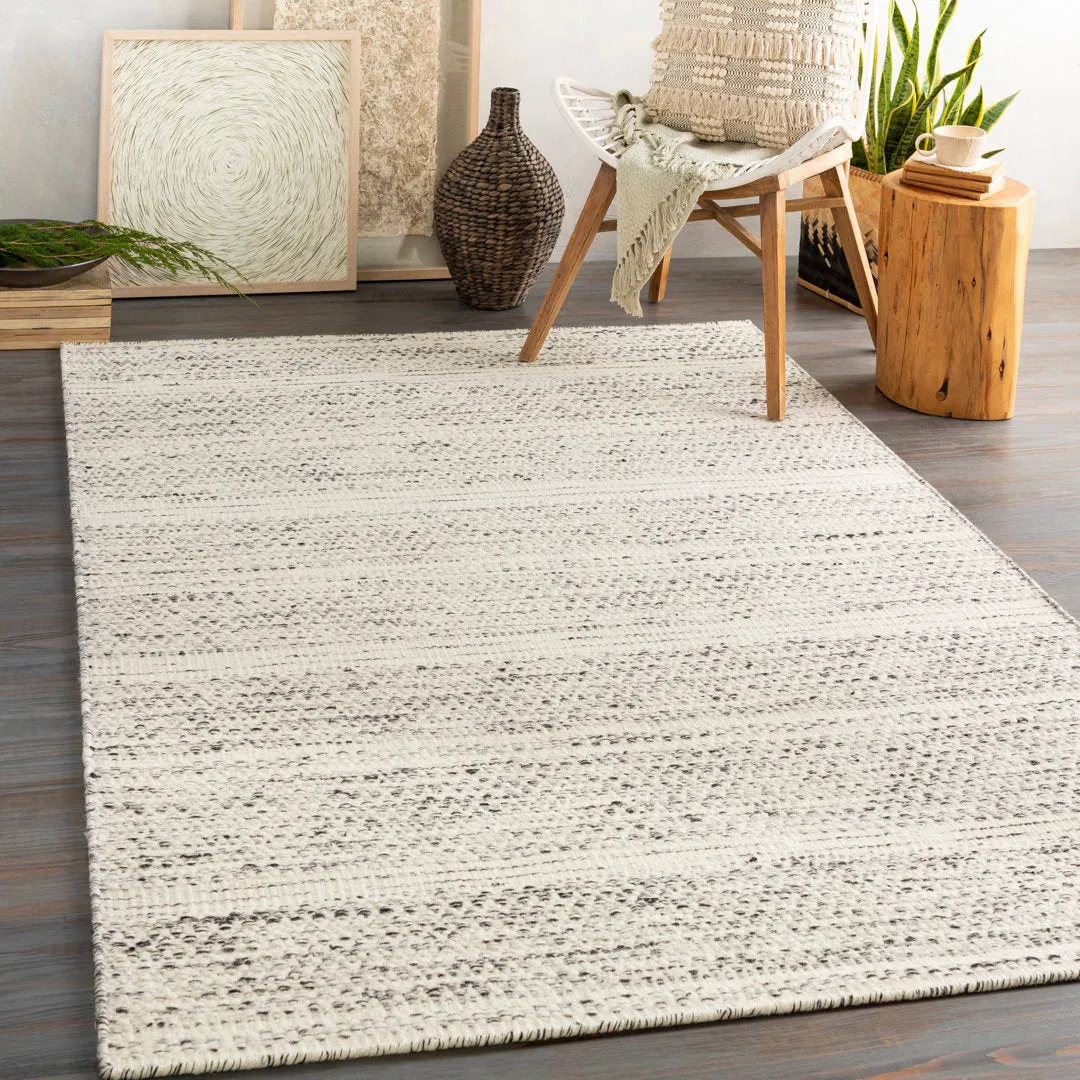 Sylvie Chevron Flatweave Wool Cream/Black Area Rug Kelly Clarkson Home Rug Size: Rectangle 3'6" x 5'6"