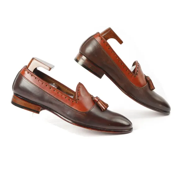 Tassel Two Tone Leather Loafer