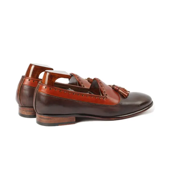 Tassel Two Tone Leather Loafer