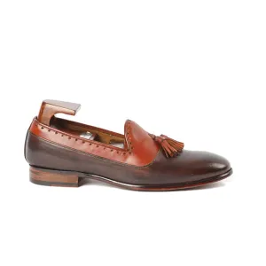 Tassel Two Tone Leather Loafer