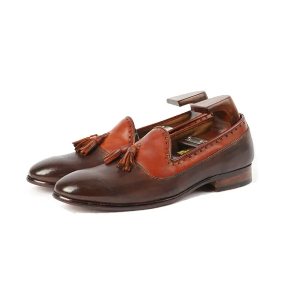 Tassel Two Tone Leather Loafer
