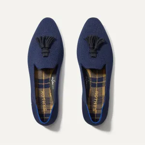 The Almond Tassel Loafer - Deep Navy