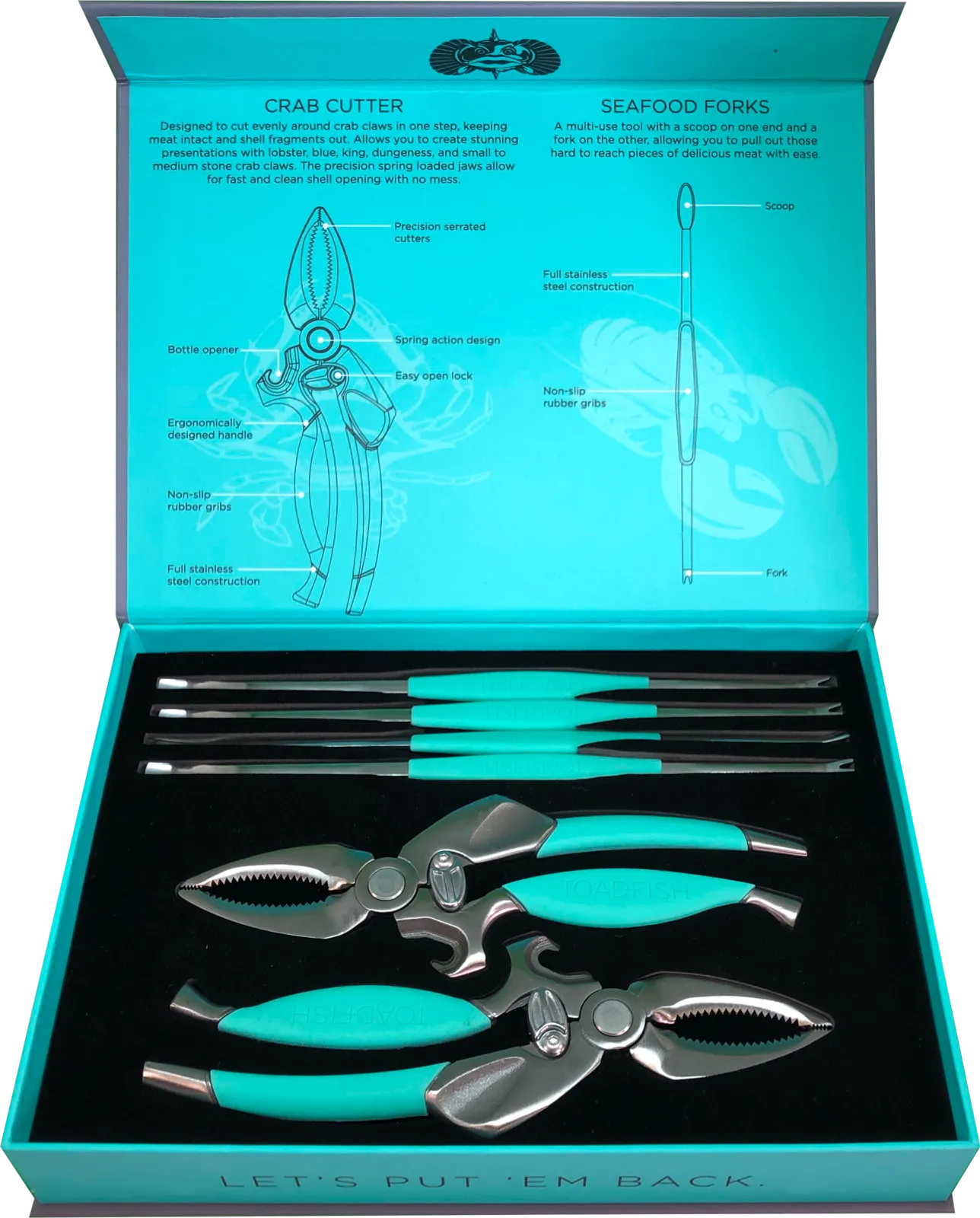 Toadfish Outfitters Crab And Lobster Ultimate Seafood Tool Kit Pack Set