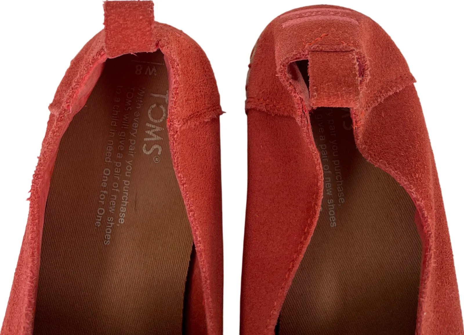Toms Women’s Pink Suede Espadrille Loafer Flats - 8