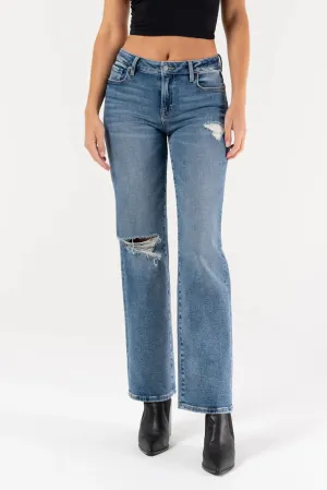 Tracey Mid Rise Straight Jeans