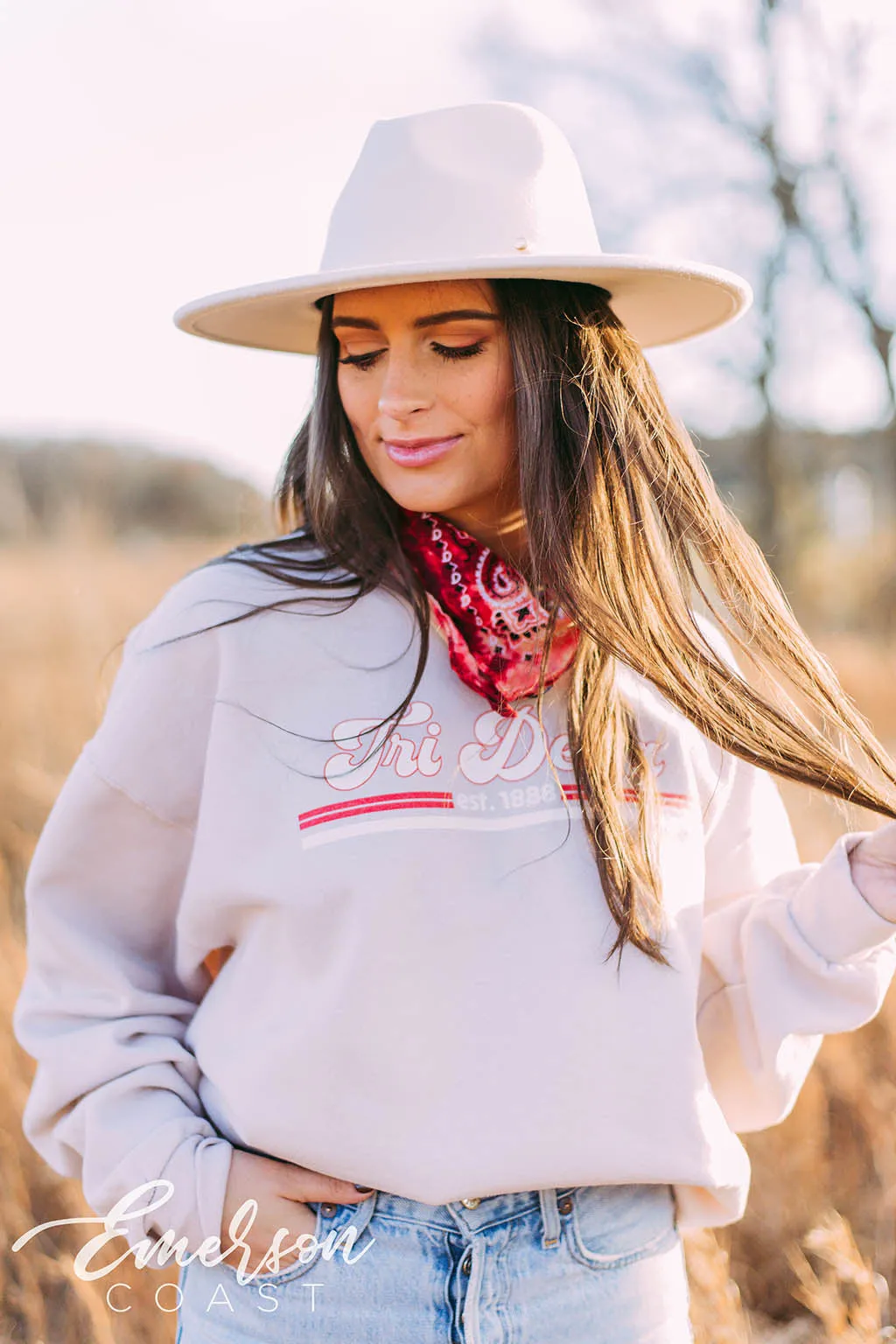Tri Delta Classic Sand Crewneck