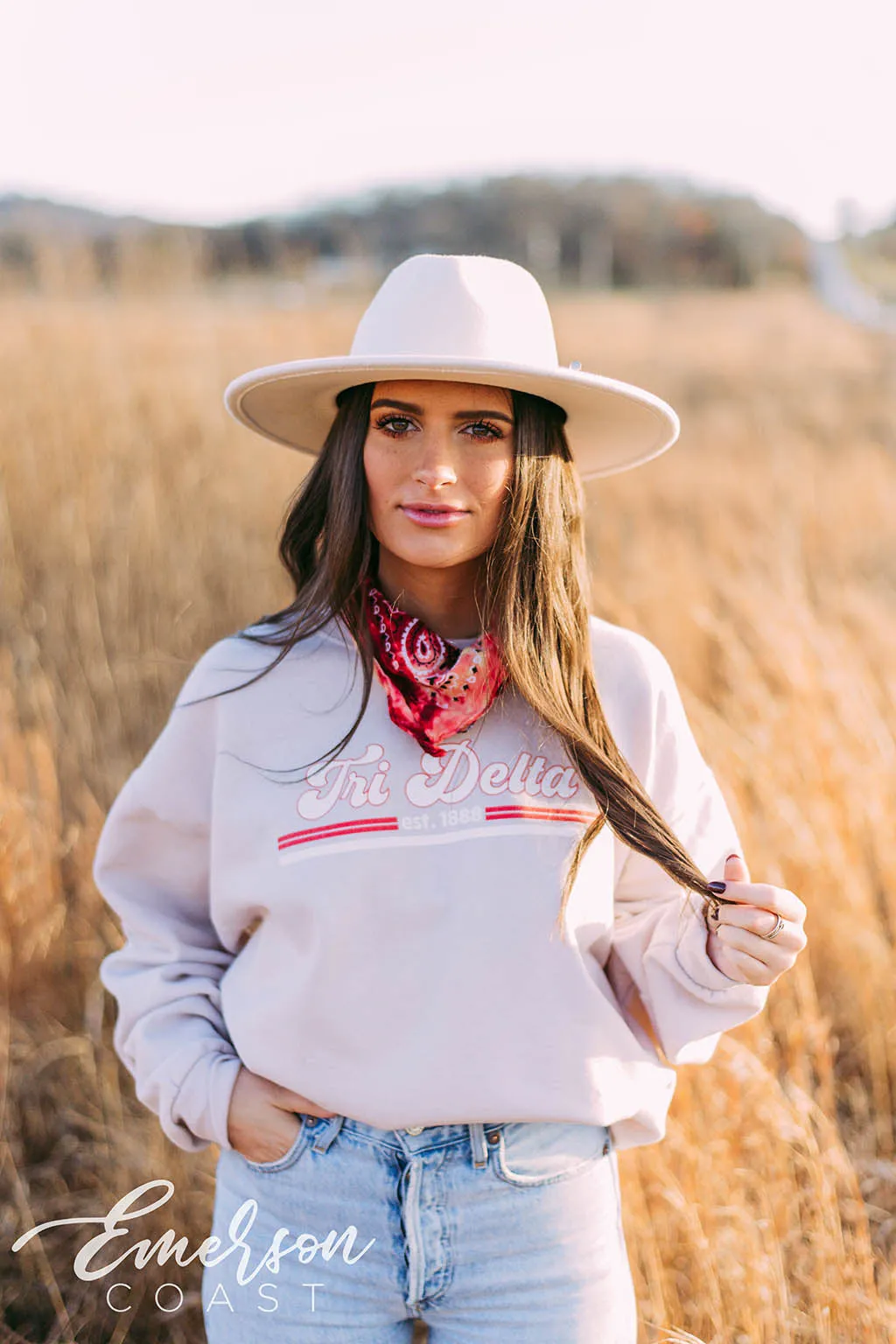 Tri Delta Classic Sand Crewneck