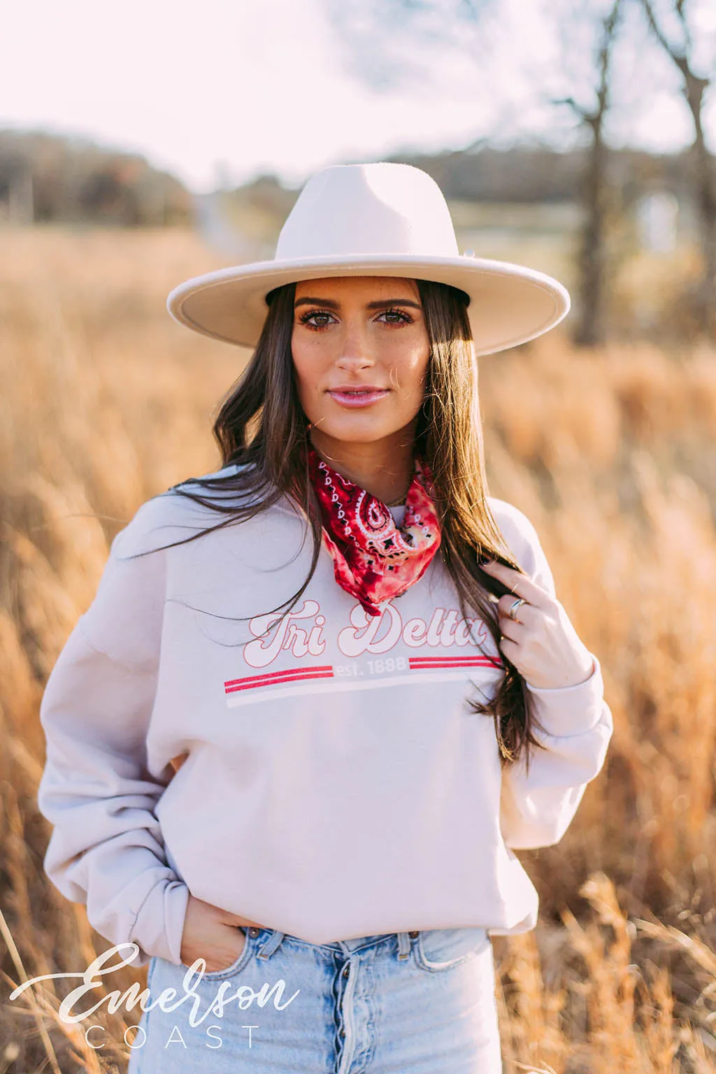 Tri Delta Classic Sand Crewneck