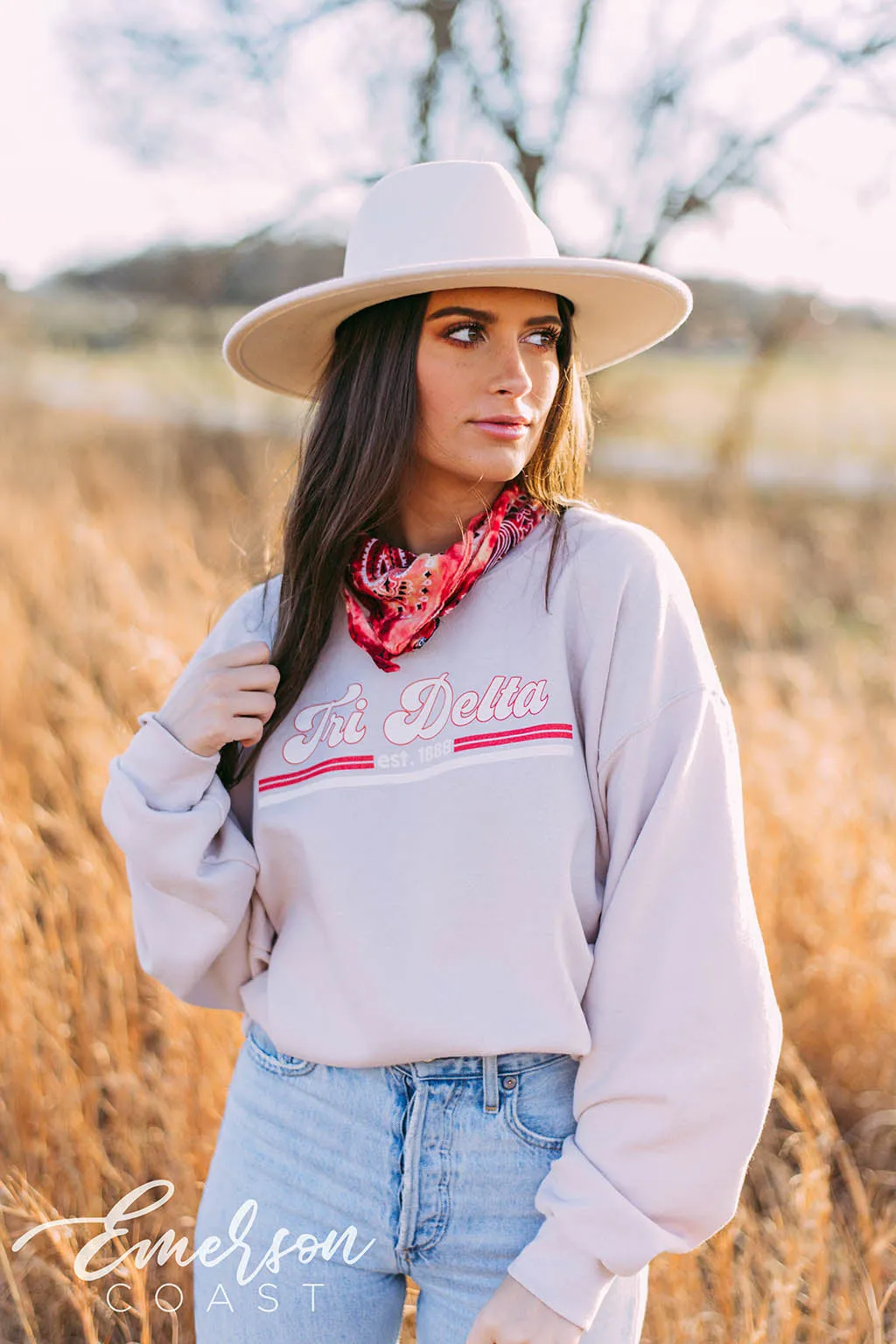 Tri Delta Classic Sand Crewneck