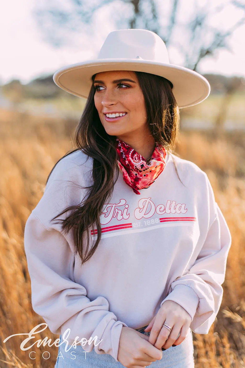 Tri Delta Classic Sand Crewneck