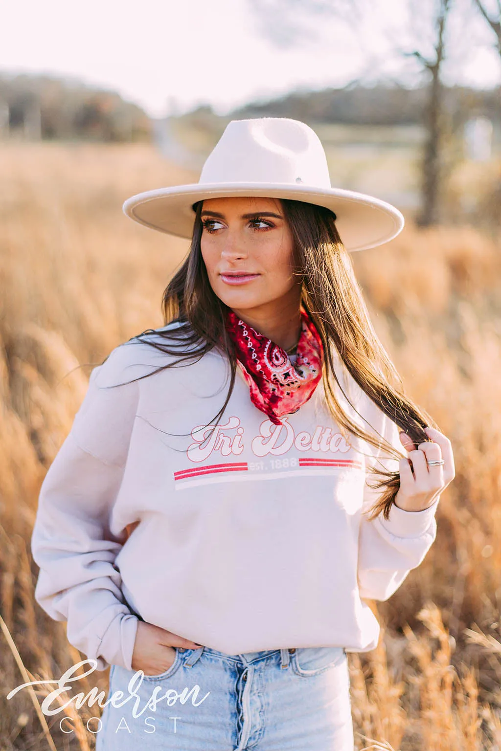 Tri Delta Classic Sand Crewneck
