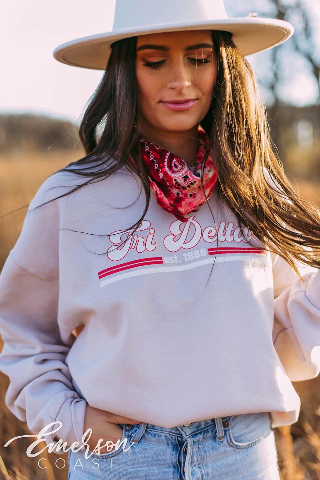 Tri Delta Classic Sand Crewneck