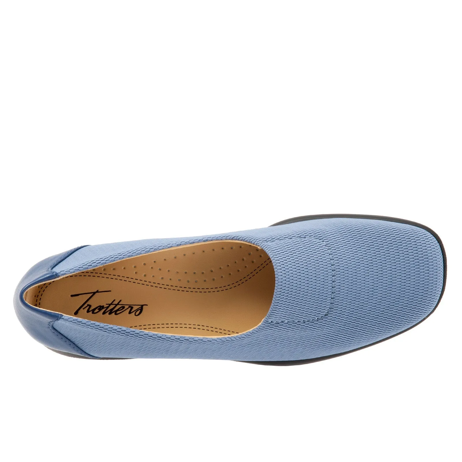 Trotters Jake T1464-433 Womens Blue Extra Wide Mesh Loafer Flats Shoes