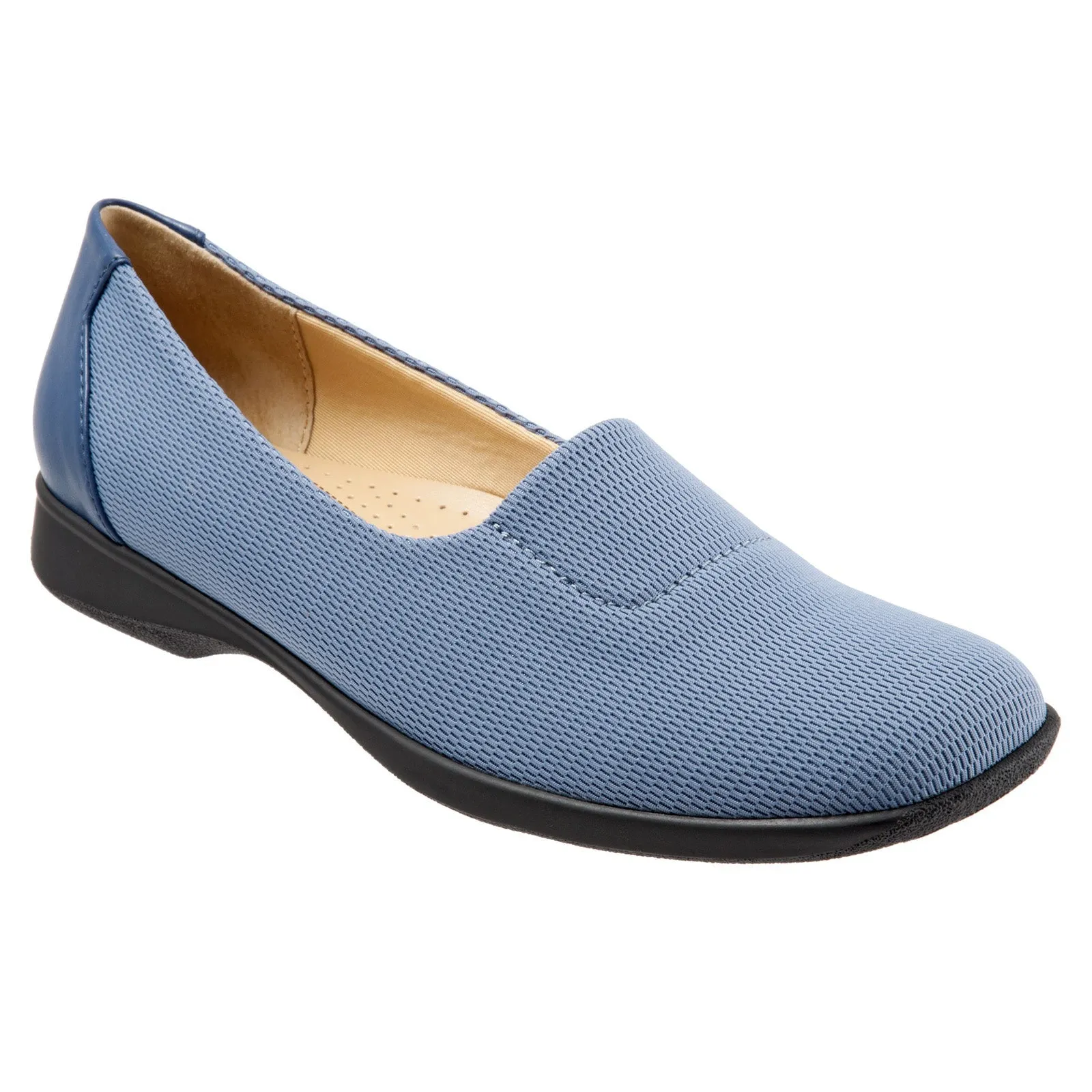 Trotters Jake T1464-433 Womens Blue Extra Wide Mesh Loafer Flats Shoes