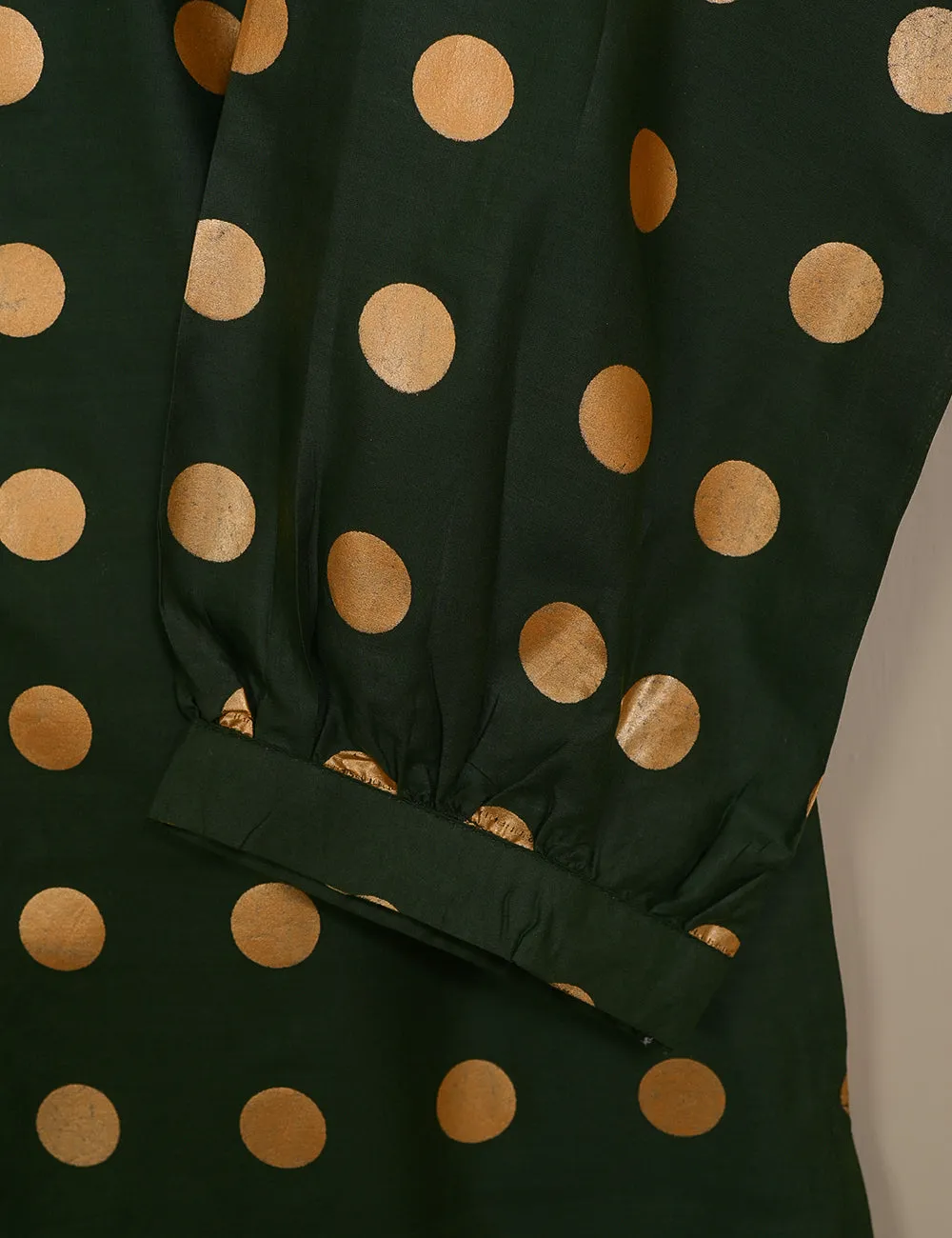 TS-124-Green - Cotton Printed Kurti