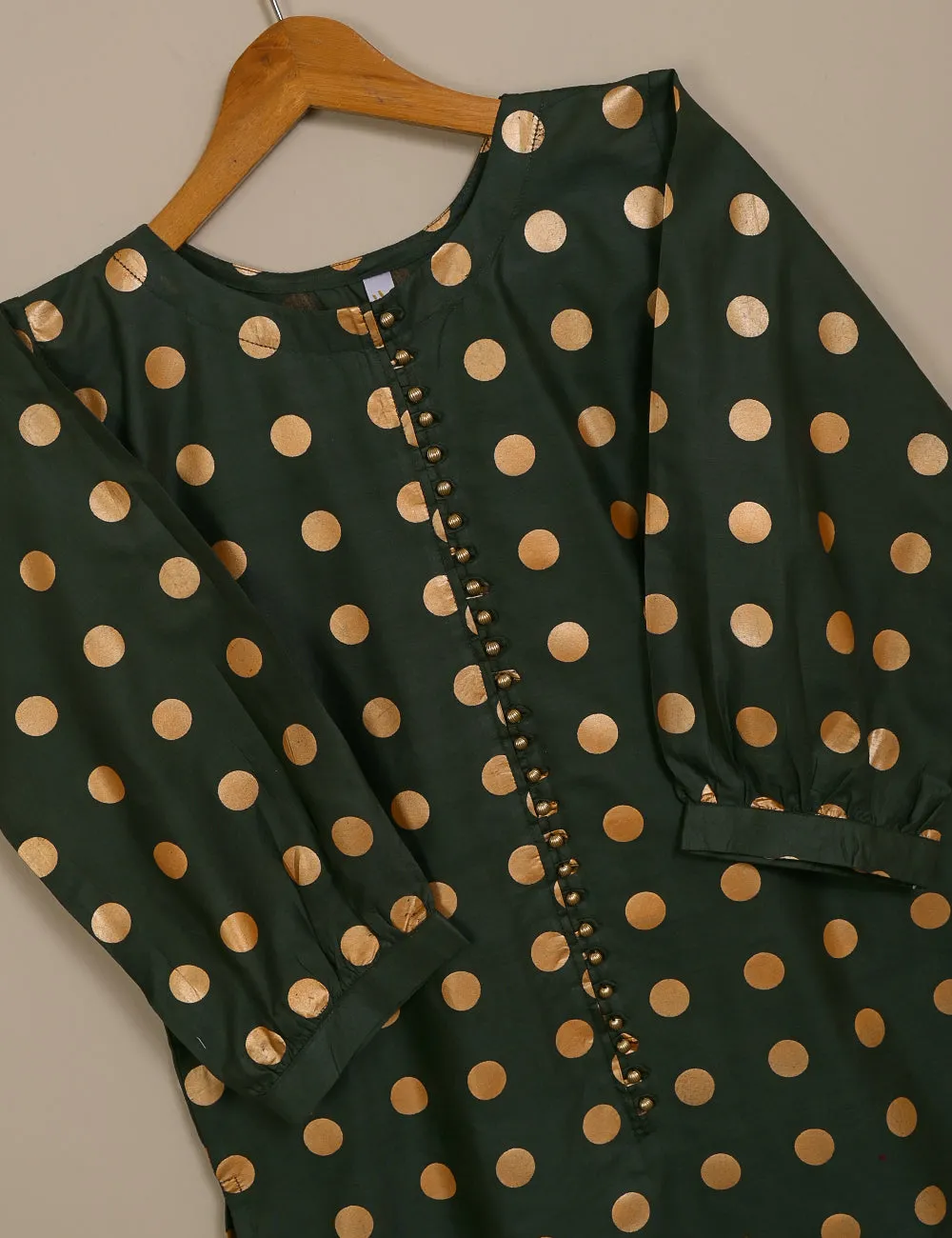TS-124-Green - Cotton Printed Kurti