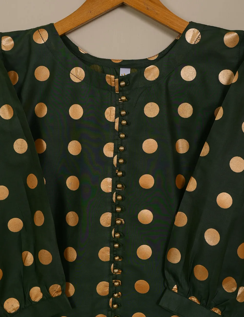 TS-124-Green - Cotton Printed Kurti