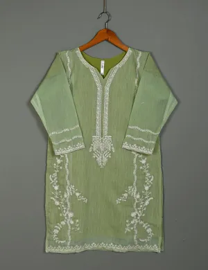 TS-167-Pista - Paper Cotton Embroidered Kurti