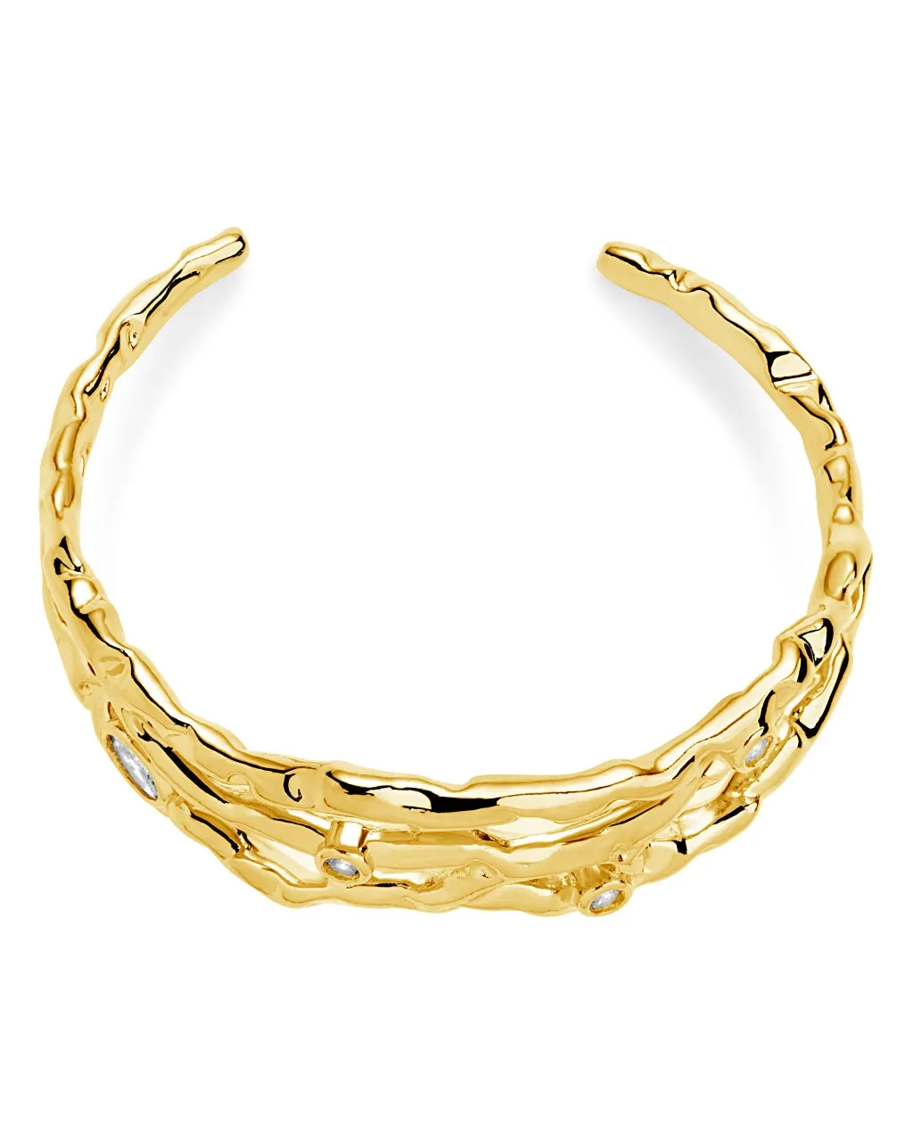 Tully CZ Molten Metal Cuff Bracelet