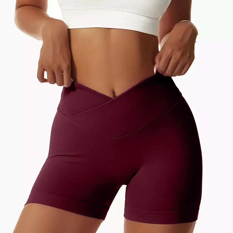 Twinkle High-Waist Crossover Seamless Biker Shorts