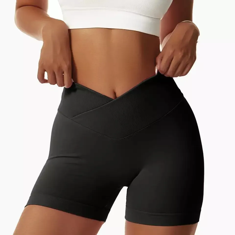 Twinkle High-Waist Crossover Seamless Biker Shorts