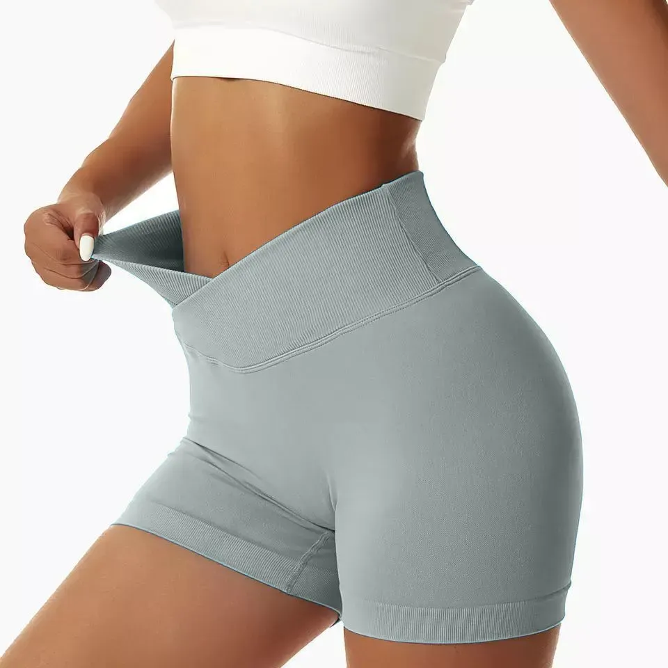 Twinkle High-Waist Crossover Seamless Biker Shorts