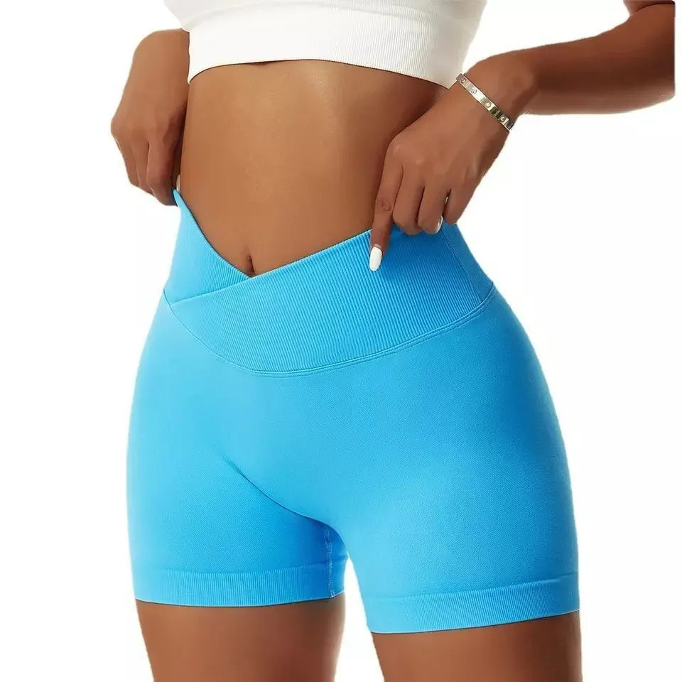 Twinkle High-Waist Crossover Seamless Biker Shorts