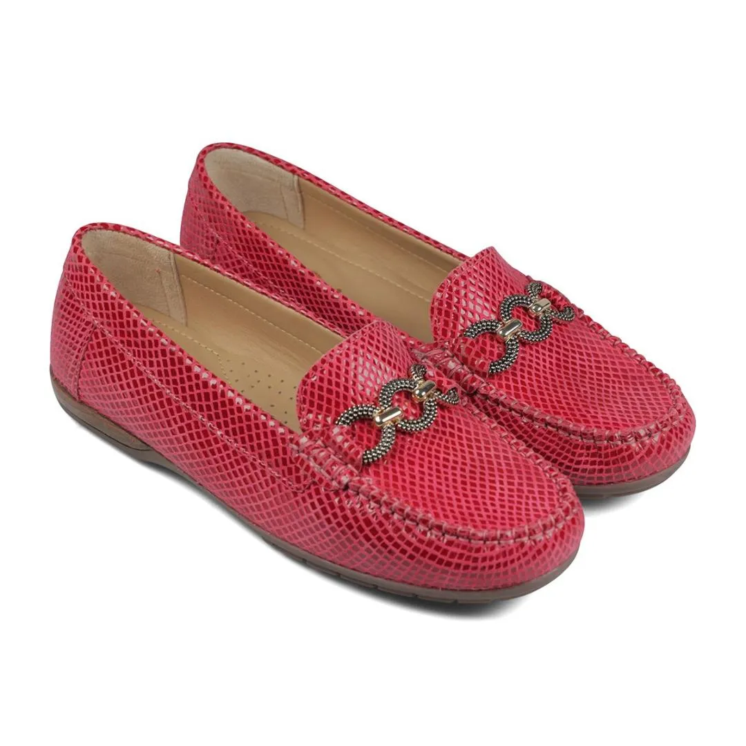 Van Dal Bliss II Loafers - Berry Python Print