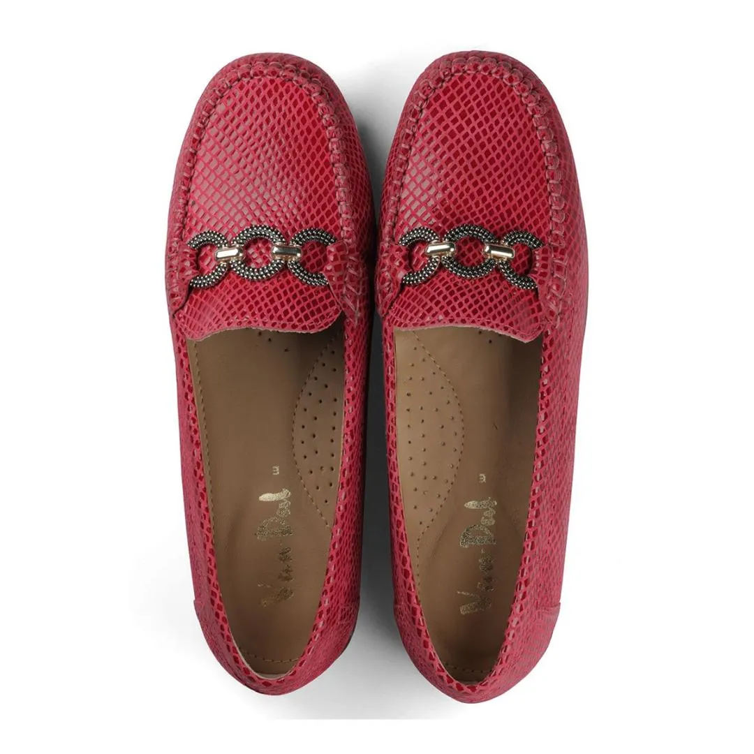Van Dal Bliss II Loafers - Berry Python Print