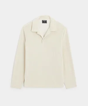 Velour Polo in Pumice
