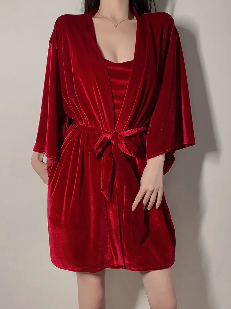Velvet Layered Slip Dress