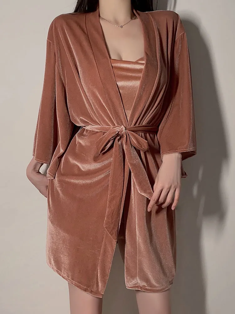 Velvet Layered Slip Dress