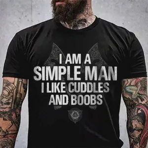 Viking I Am A Simple Man Printed Men's T-shirt