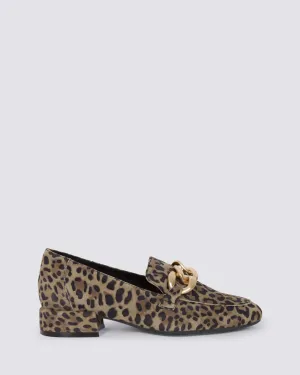 VIVANDY LOAFERS TAUPE LEOPARD SUEDE