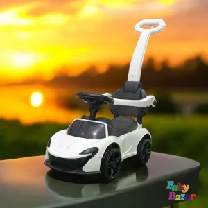 White Ferrari Shape Baby Car with Footrest and Side Protection Stylish and Safe Ride for Kids