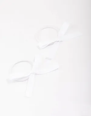White Mini Bow Hair Tie Pack