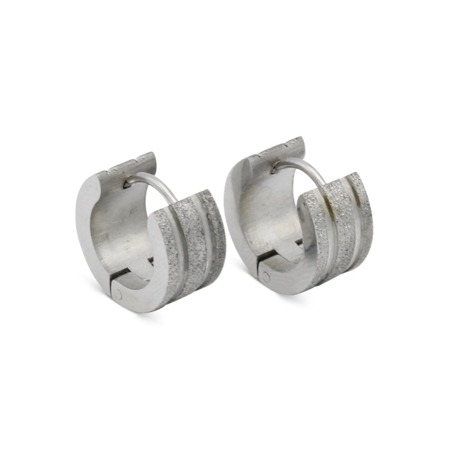 Wide Huggie Hoop Stainless Steel Earrings