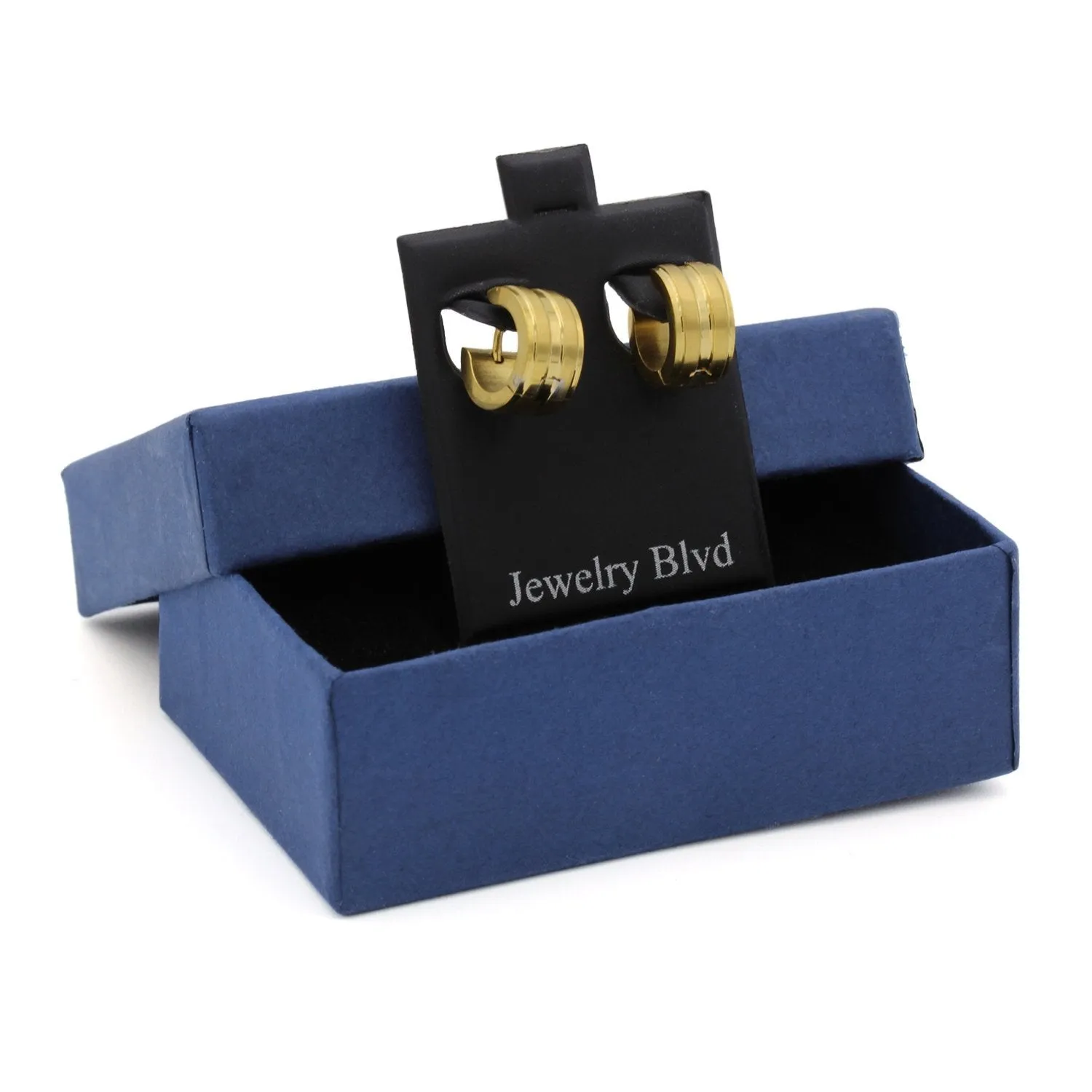 Wide Huggie Hoop Stainless Steel Earrings
