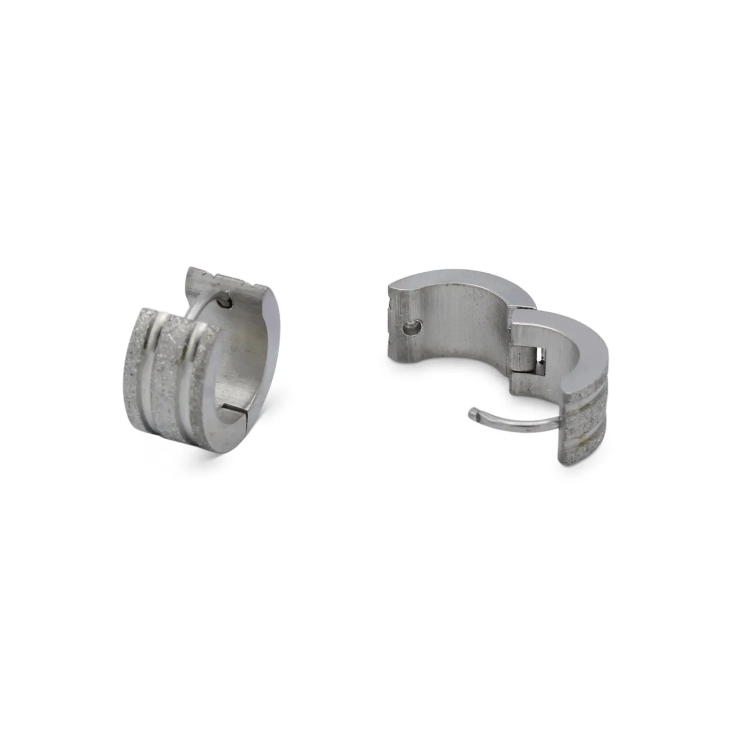 Wide Huggie Hoop Stainless Steel Earrings