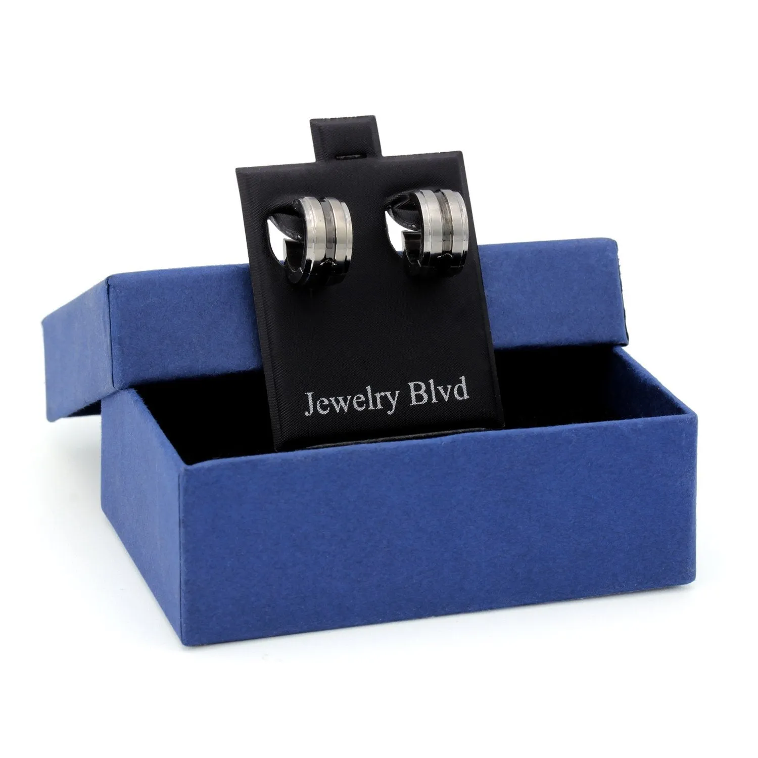 Wide Huggie Hoop Stainless Steel Earrings