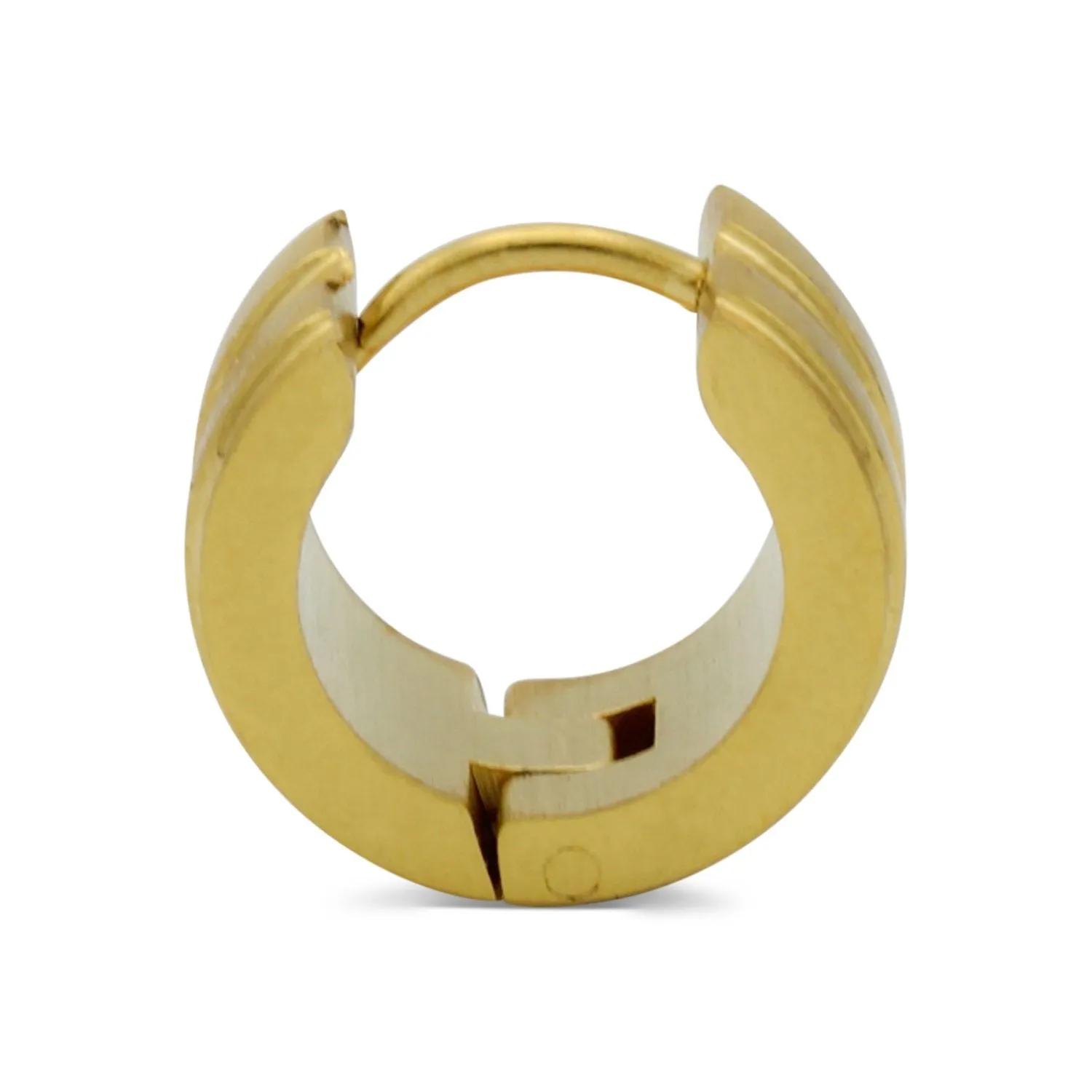 Wide Huggie Hoop Stainless Steel Earrings